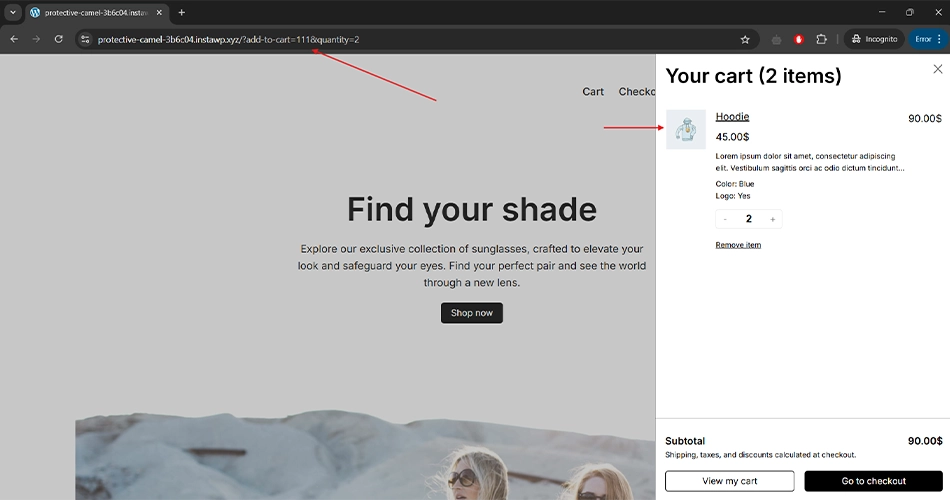 Cart for your shade