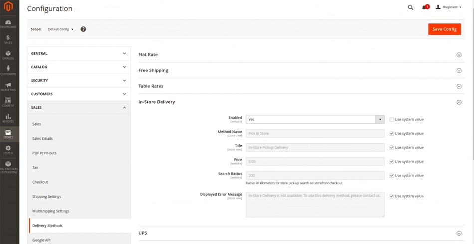 Configuration Magento