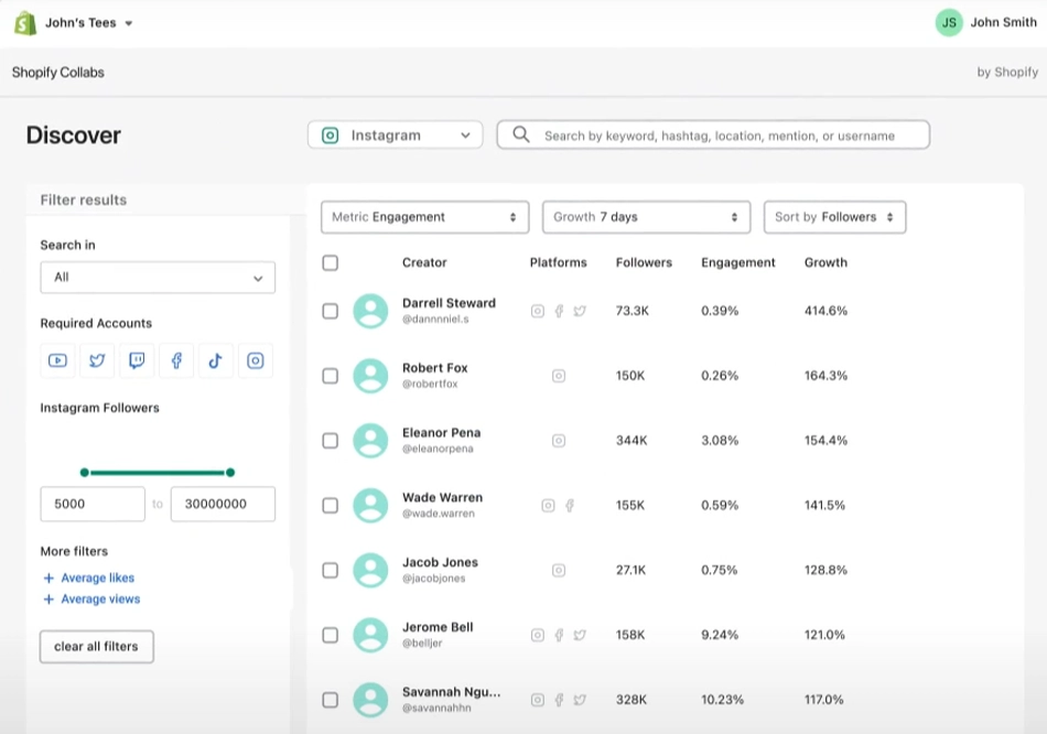 Discover Page - Find the Right Creators