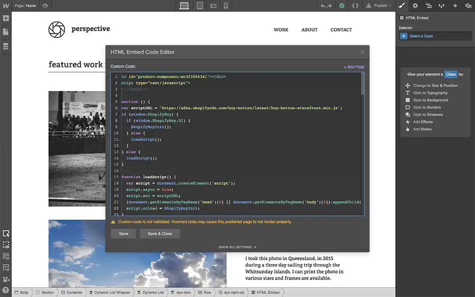 Embed Code From Shopify
