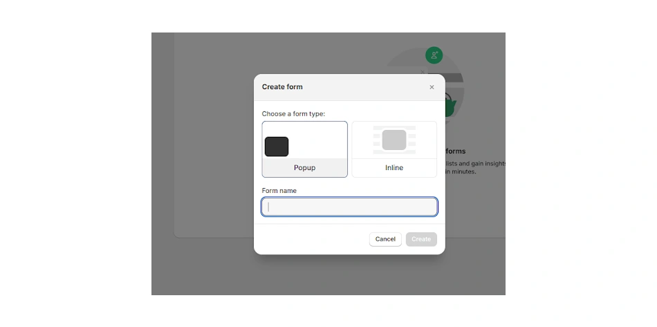 Select your popup type