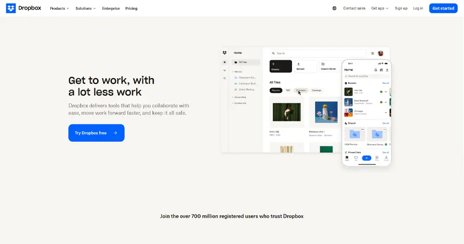 Dropbox Website Design