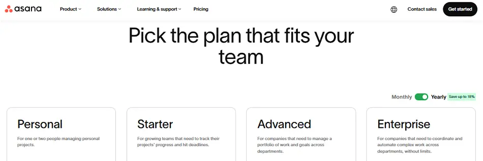 Asana Plans