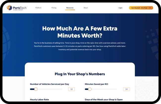 PartsTech Key features