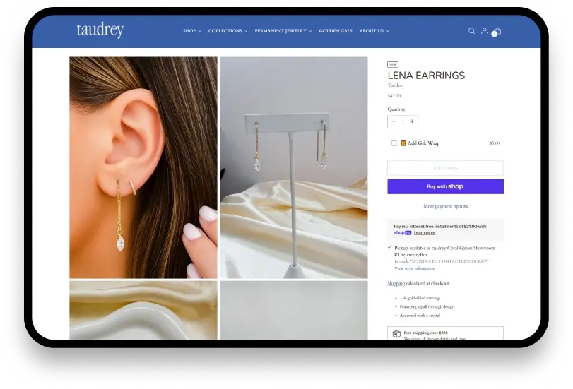Shopify Jewelry eCommerce Integration Screen 1