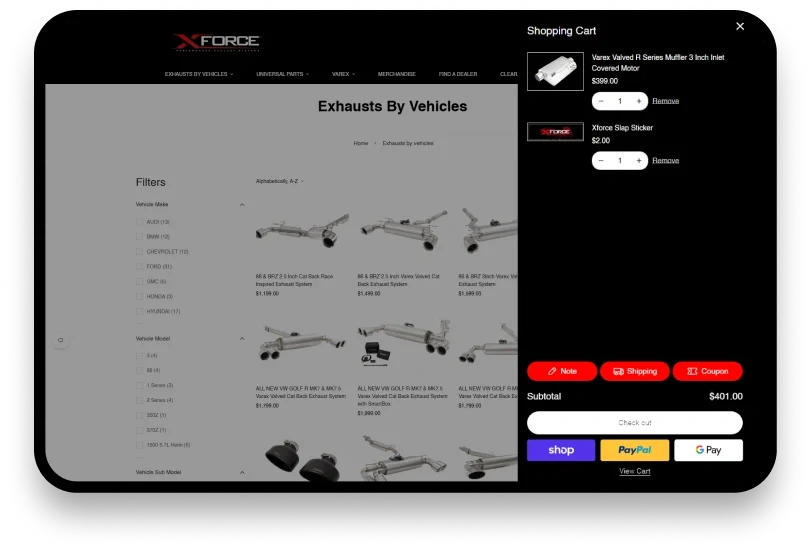 Automotive Shopify Migration Screen 1
