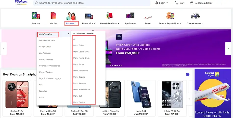 Organize the Categories Logically